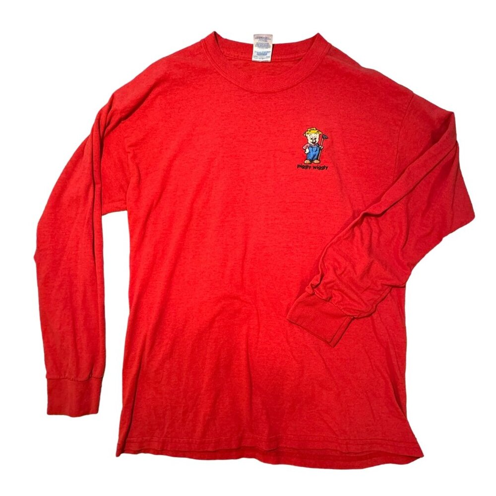 PIGGLY WIGGLY Long Sleeve Red Employee T-Shirt